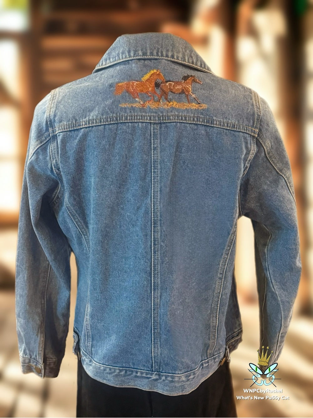 Back In the Saddle Embroidered Horse Denim Jacket, Small